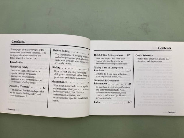 Honda 31KN4710 XR100R Owner's Manual '96 Genuine