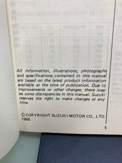 Suzuki 99011-00B22-03A RM250 Owner's Manual '87 Genuine