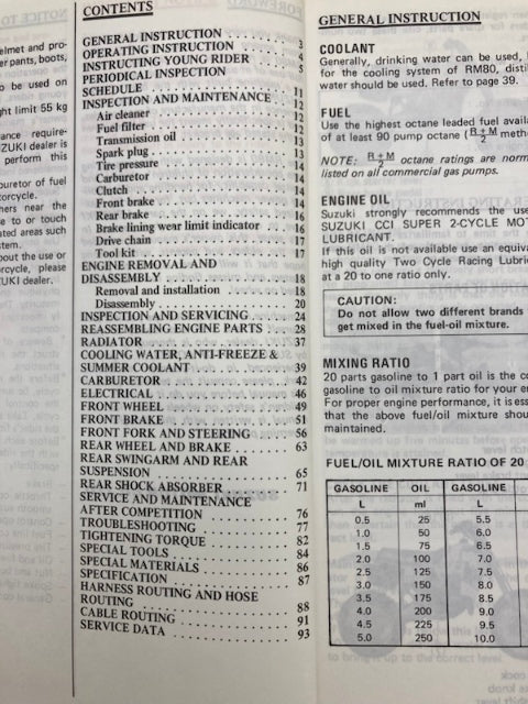 Suzuki 99011-02B22-03A RM80 Owner's Manual '88 Genuine