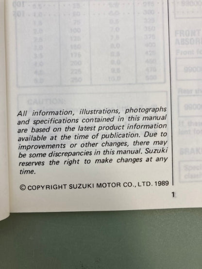Suzuki 99011-27C51-03A RM125 Owner's Manual '90 Genuine