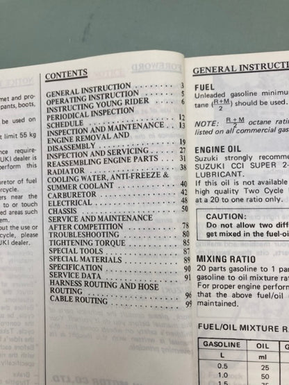 Suzuki 99011-02B23-03A RM80 Owner's Manual '89 Genuine