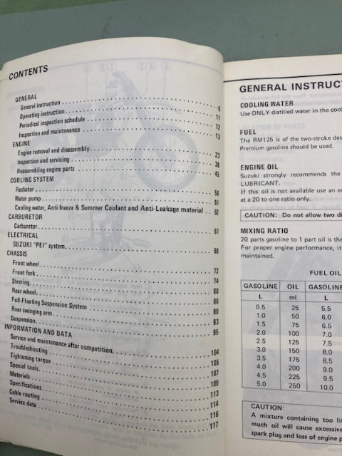 Suzuki 99011-14121-03A RM125 Owner's Manual '82 Genuine