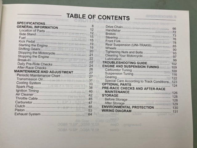 Kawasaki 99987-1414 KX85 KX100 KX85A KX100D Owner's Manual '06 Genuine