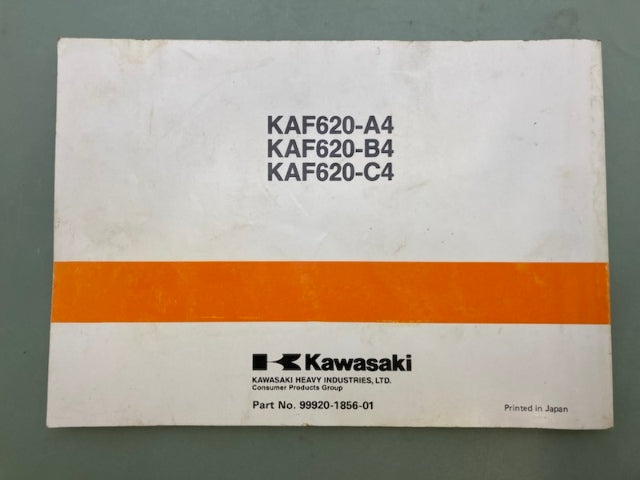 Kawasaki 99920-1856-01 MULE 2500 2510 2520 Owner's Manual '97 Genuine