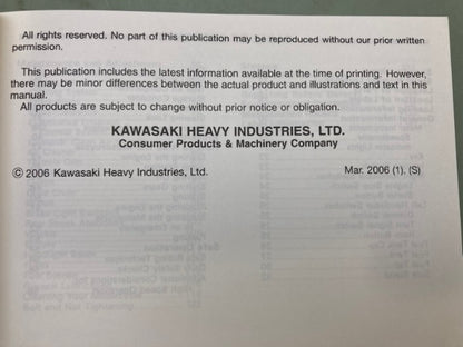 Kawasaki 99987-1408 Vulcan 500 LTD EN500C Owner's Manual '06 Genuine