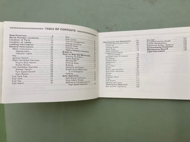 Kawasaki 99987-1408 Vulcan 500 LTD EN500C Owner's Manual '06 Genuine