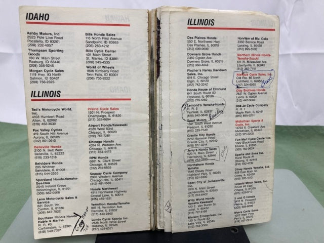 Honda F0502 1990 Motorcycle Dealer Directory '89 Genuine