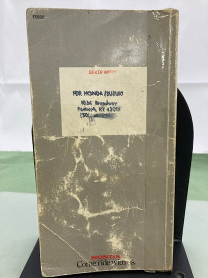 Honda F0502 1990 Motorcycle Dealer Directory '89 Genuine