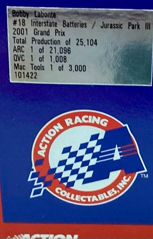 Action 1:24 Bobby Labonte Jurassic Park III / Interstate Batteries New