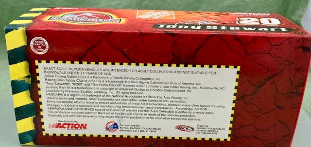 Action 1:24 Tony Stewart #20 Home Depot/Jurassic Park III 2001 Grand Prix New