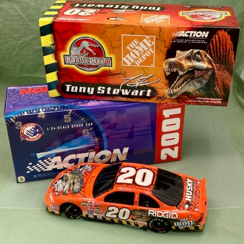 Action 1:24 Tony Stewart #20 Home Depot/Jurassic Park III 2001 Grand Prix New
