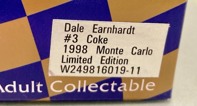 Action 1:24 Dale Earnhardt #3 Coke 1998 Monte Carlo New