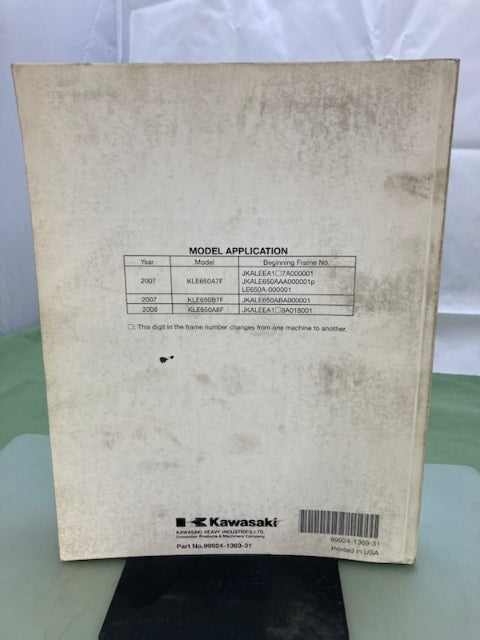 Kawasaki 99924-1369-31 Versys Service Manual '06 Genuine