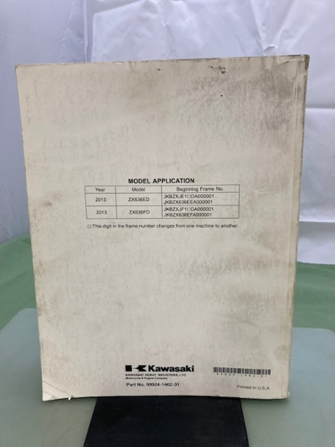 Kawasaki 99924-1462-31 Ninja ZX-6R ABS Service Manual '12 Genuine