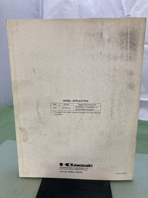 Kawasaki 99924-1269-01 ZR-7S Service Manual '00 Genuine