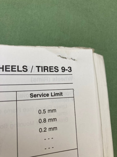 Kawasaki 99924-1255-01 Ninja ZX-9R Service Manual '99 Genuine