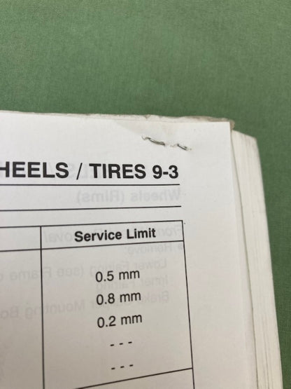 Kawasaki 99924-1255-01 Ninja ZX-9R Service Manual '99 Genuine