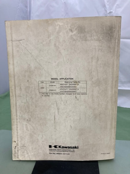 Kawasaki 99924-1311-01 Ninja ZX-6RR Service Manual '02 Genuine