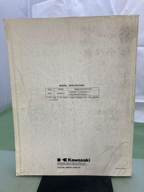 Kawasaki 99924-1280-01 Ninja ZX-9R Service Manual '01 Genuine