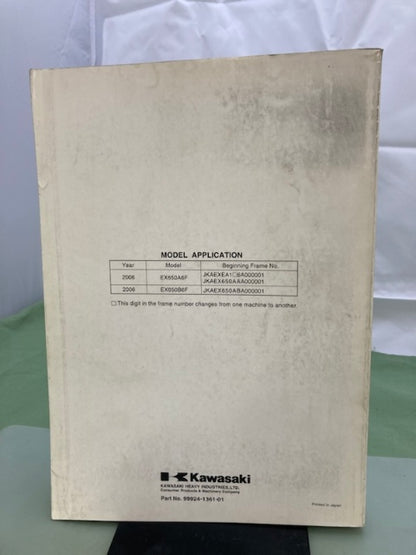 Kawasaki 99924-1361-01 Ninja 650R ER-6f ABS Service Manual '05 Genuine