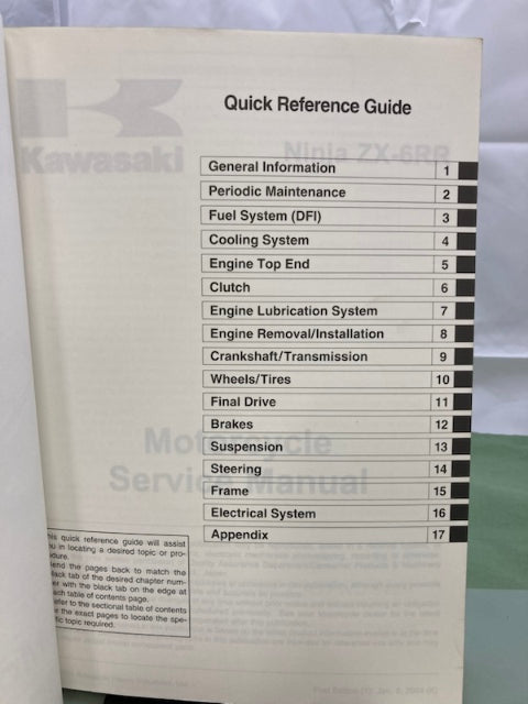 Kawasaki 99924-1333-01 Ninja ZX-6RR Service Manual '04 Genuine
