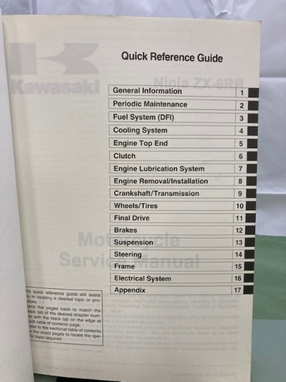 Kawasaki 99924-1333-01 Ninja ZX-6RR Service Manual '04 Genuine