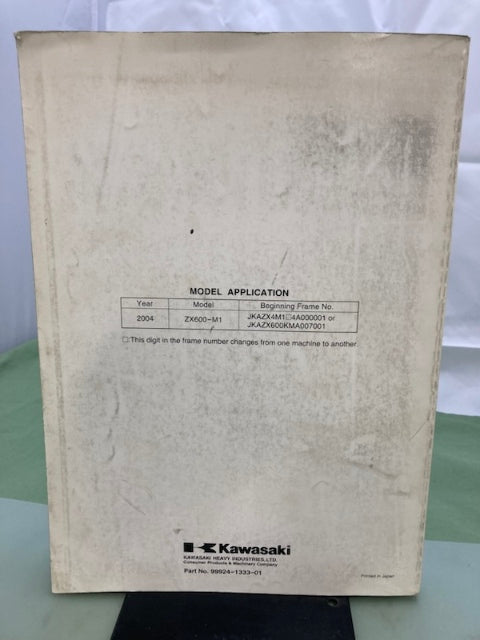 Kawasaki 99924-1333-01 Ninja ZX-6RR Service Manual '04 Genuine