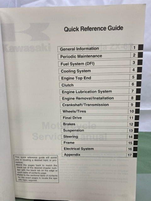 Kawasaki 99924-1417-01 Ninja ZX-6R Service Manual '08 Genuine