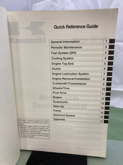 Kawasaki 99924-1382-01 Ninja ZX-6R Service Manual '07 Genuine