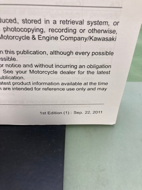 Kawasaki 99924-1454-31 Ninja 650 ER-6f ABS Service Manual '11 Genuine