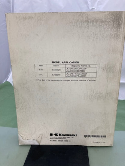 Kawasaki 99924-1454-31 Ninja 650 ER-6f ABS Service Manual '11 Genuine