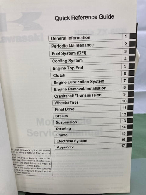 Kawasaki 99924-1346-01 Ninja ZX-6RR Service Manual '04 Genuine