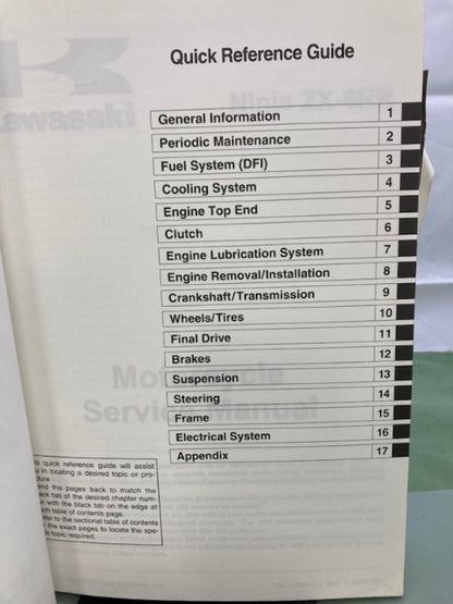 Kawasaki 99924-1346-01 Ninja ZX-6RR Service Manual '04 Genuine