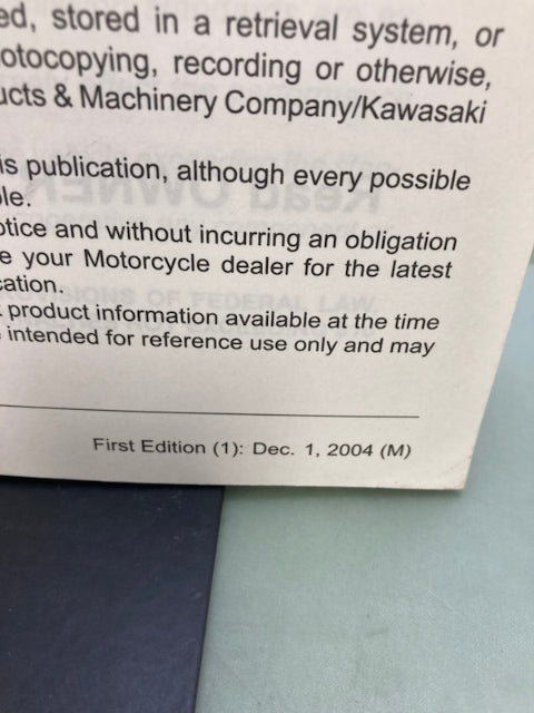 Kawasaki 99924-1346-01 Ninja ZX-6RR Service Manual '04 Genuine