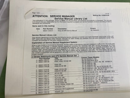 Kawasaki 99924-1346-01 Ninja ZX-6RR Service Manual '04 Genuine