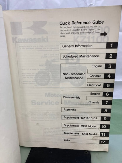 Kawasaki 99924-1026-03 KZ1000 KZ1100 Service Manual '96 Genuine