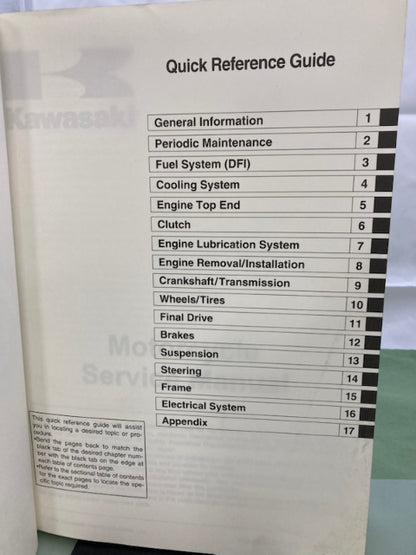 Kawasaki 99924-1345-01 Ninja ZX-6R Service Manual '04 Genuine