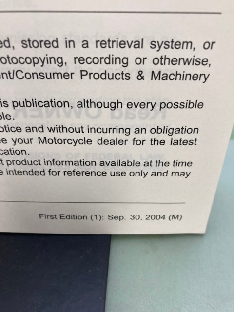 Kawasaki 99924-1345-01 Ninja ZX-6R Service Manual '04 Genuine