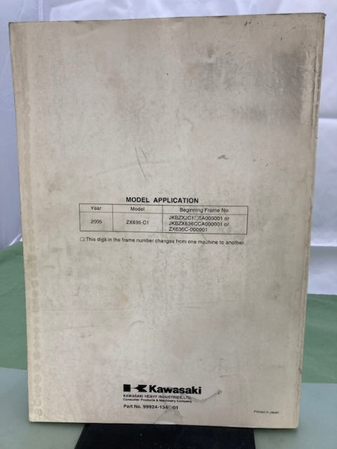 Kawasaki 99924-1345-01 Ninja ZX-6R Service Manual '04 Genuine