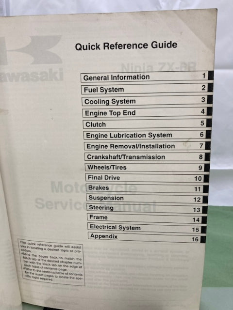 Kawasaki 99924-1254-04 Ninja ZX-6R Service Manual '04 Genuine