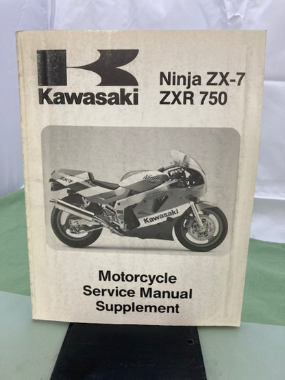 Kawasaki 99924-1126-51 Ninja ZX-7 ZXR750  Service Manual Supplement '90 Genuine