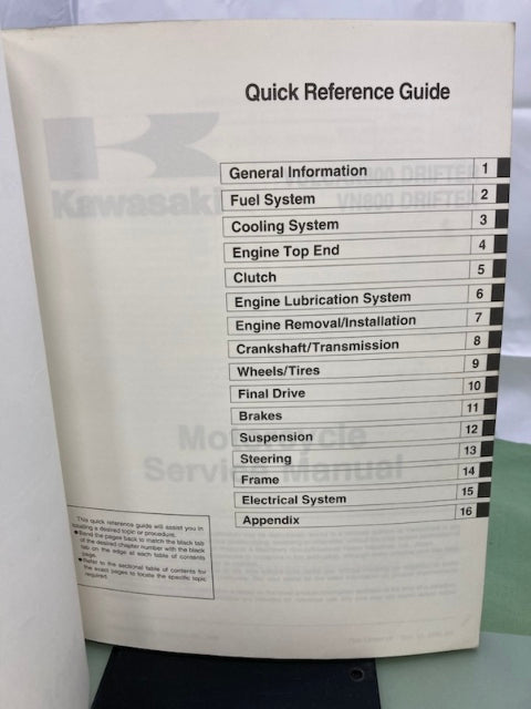 Kawasaki 99924-1270-01 Vulcan800 VN800 Drifter Service Manual '00 Genuine