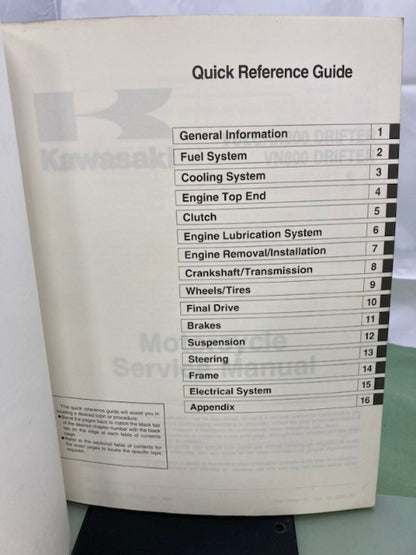 Kawasaki 99924-1270-01 Vulcan800 VN800 Drifter Service Manual '00 Genuine