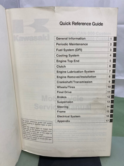 Kawasaki 99924-1373-01 Vulcan900 VN900 Custom Service Manual '06 Genuine
