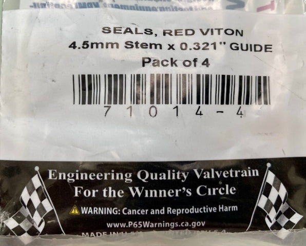 Kibblewhite Precision 71014-4 Seals, Red Viton 4.5mm x 0.321"  4pack New Genuine