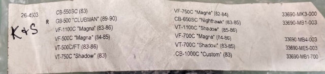 K&S 26-4503 Turn Signal Stem, Honda New Genuine