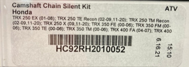 Hotcams HC92RH2010052 Camshaft Chain Silent Kit Honda New Genuine