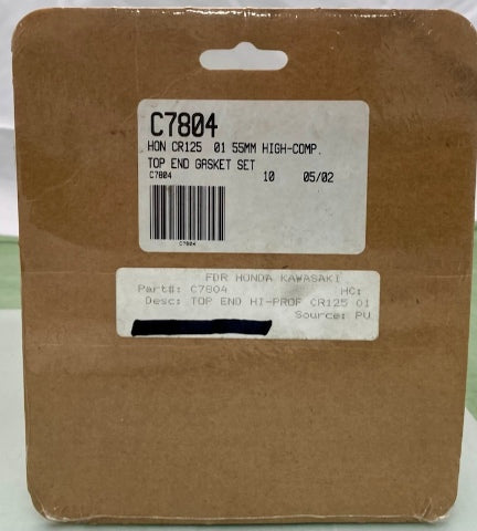 Cometic C7804 Top End Gasket Kit, Hon CR125 01 55mm High-Comp New Genuine