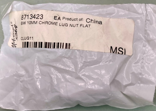 Qty 4 Motorcycle Stuff 8713423 BW 10mm Chrome Lug Nut Flat New Genuine
