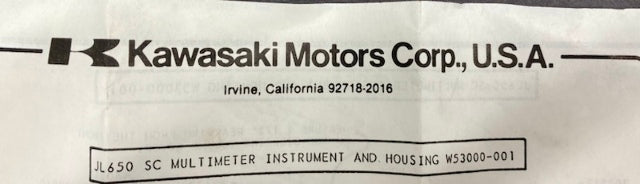 Kawasaki W53000-001 JL650 SC Multimeter Instrument and Housing New Genuine